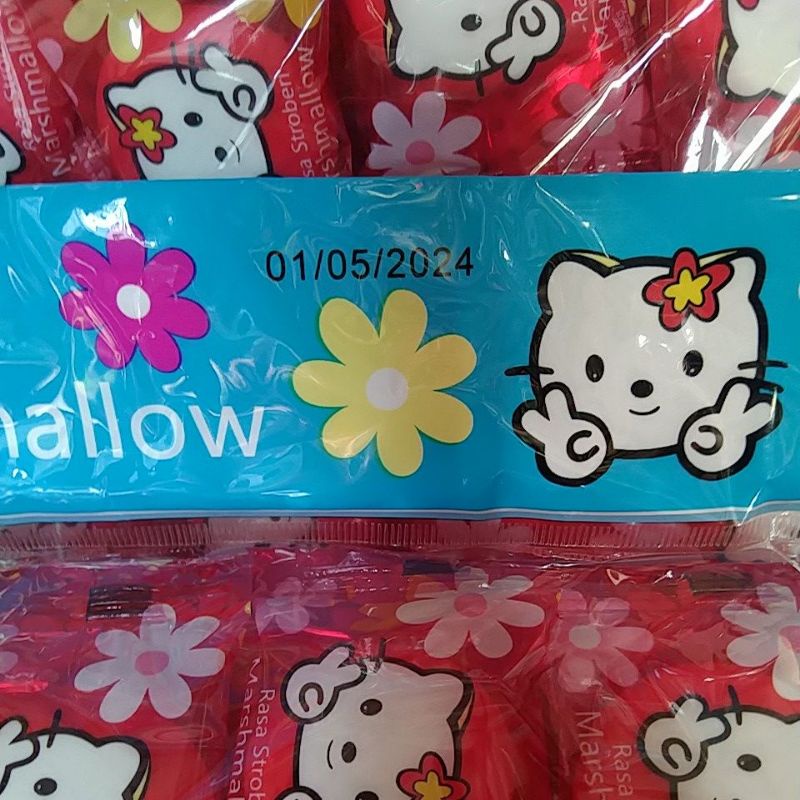 Marshmallow Hello Kitty rasa Strowbery 4gr per renceng