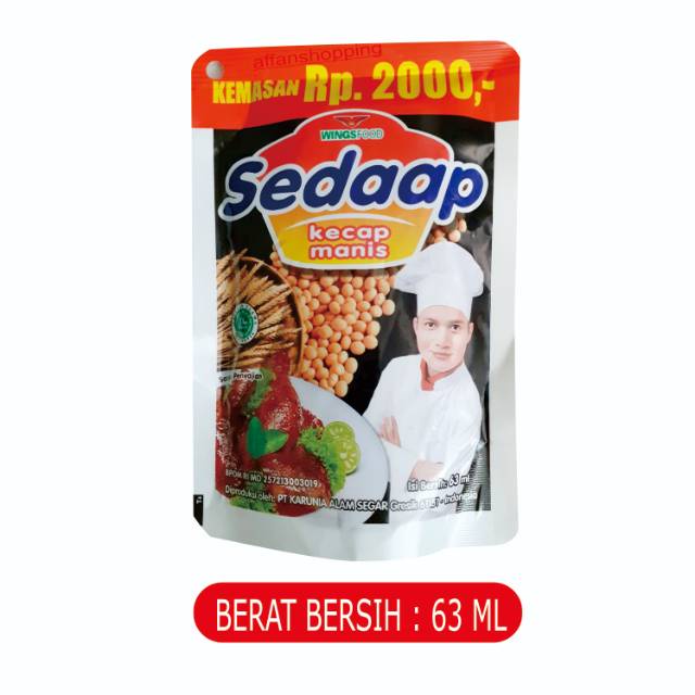 

KECAP SEDAAP 63ML / SEDAAP KECAP MANIS 63ML POUCH REFILL / KECAP MANIS REFILL