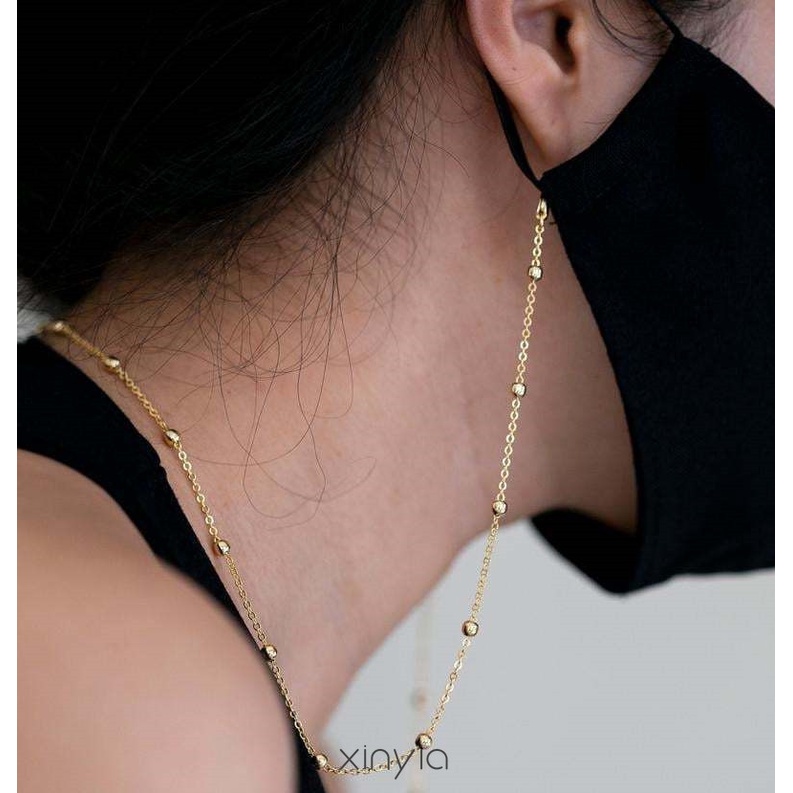 Strap Masker Tali Masker Kalung Mask Chain Rantai Mutiara Konektor Korea Kekinian