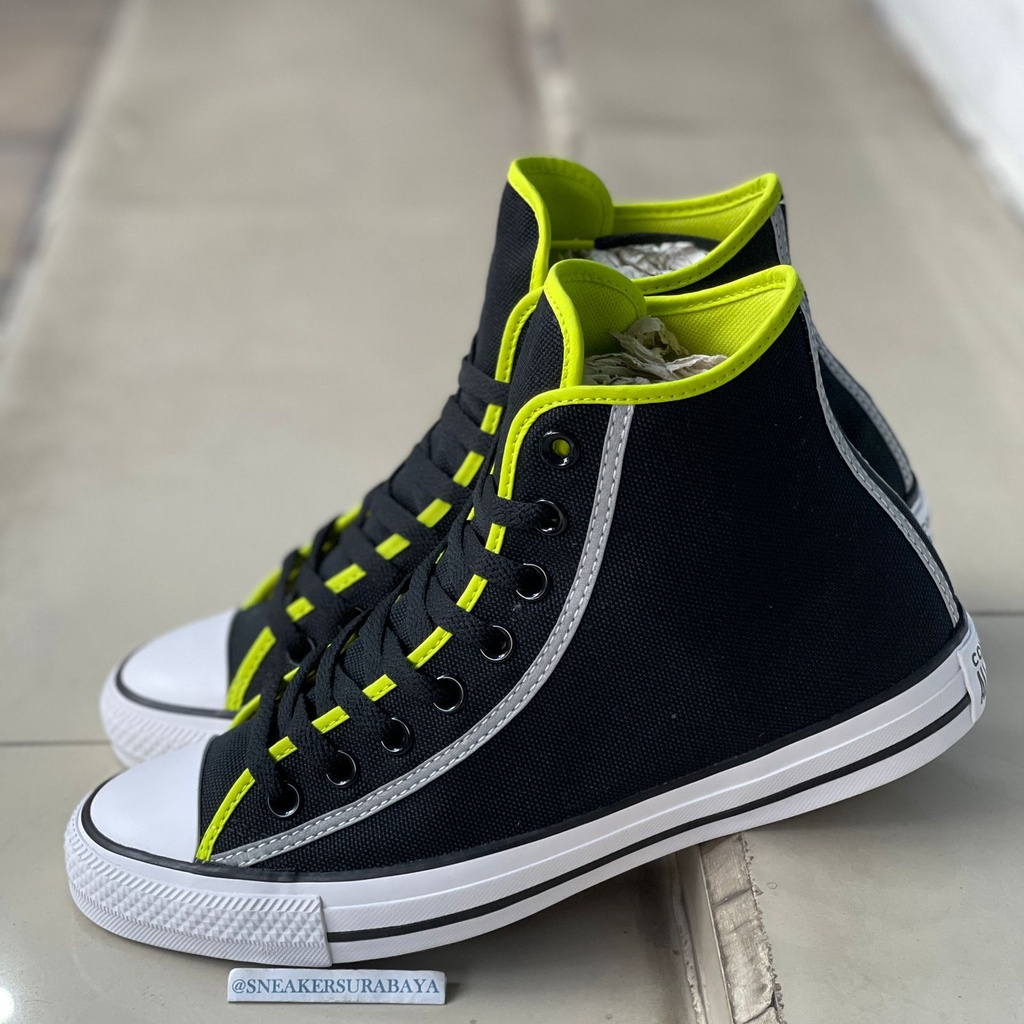 Converse Chuck Taylor All Star Hi Reflective Black Lime