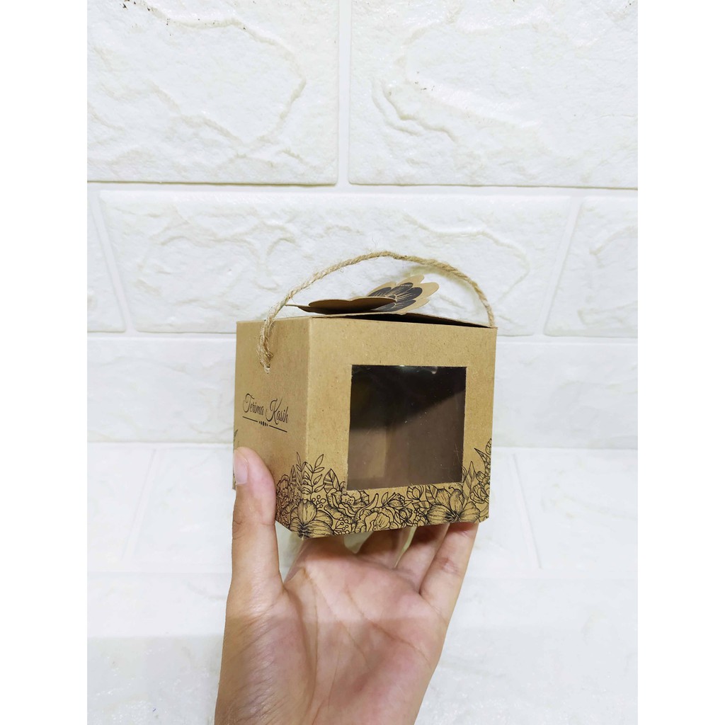 Box Rustic Aesthetic Jendela Mika 7,5 x7,5 x 7 -BoxSouvenir pernikahan