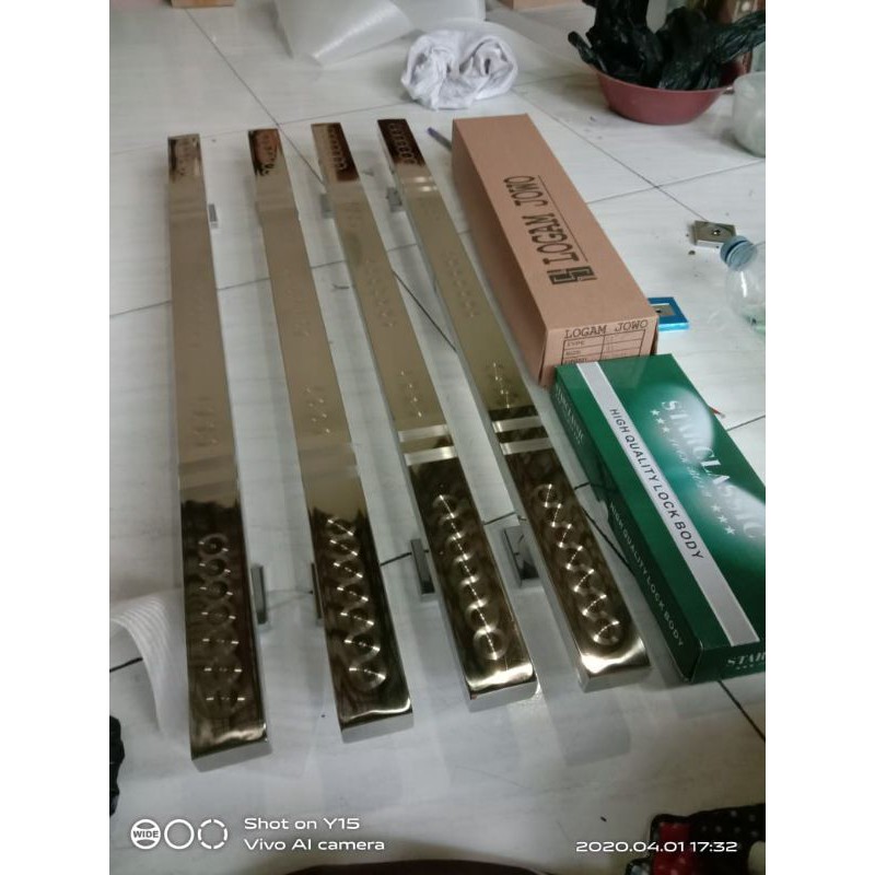 set full handle 80cm 4 pcs gagang pintu 1set kunci