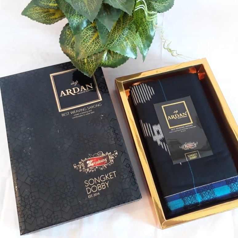 Terlaris Sarung Ketjubung Ardan Songket Dobby Hitam ✅