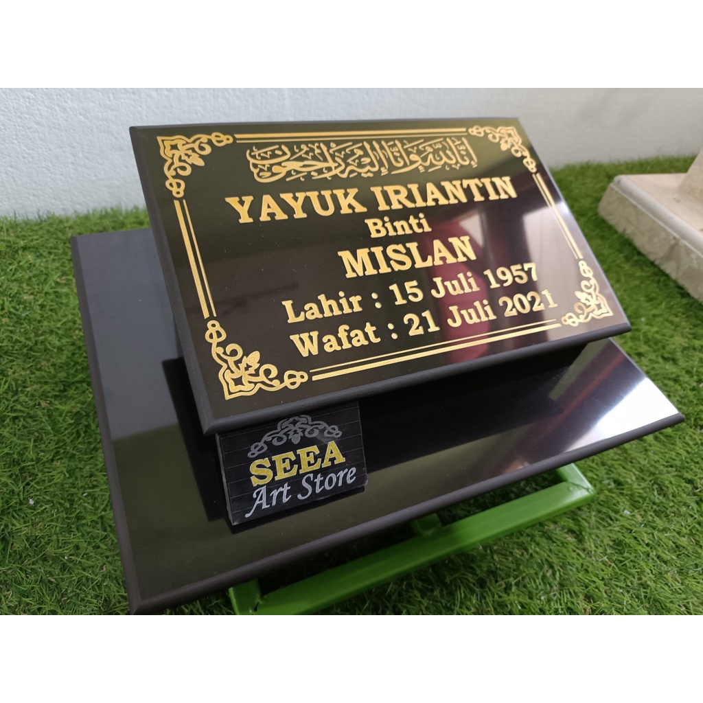 BATU NISAN MAKAM MAESAN FULL GRANIT TILE TOGA HITAM/PUTIH JAHUL MURAH + PACKING KAYU