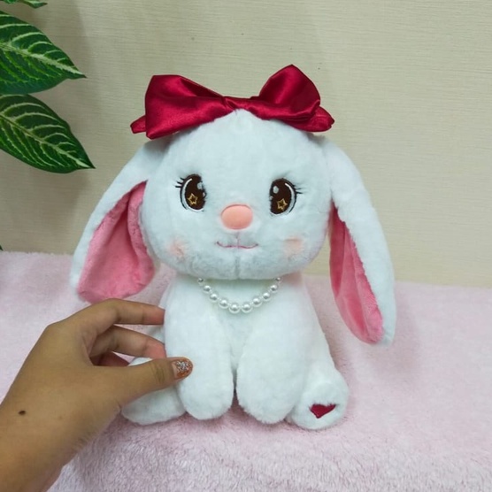 Boneka Kelinci Earphone 25cm/9&quot;/boneka Rabbit/Animal Boneka/Boneka Binatang/Rabbit Pita 22cm