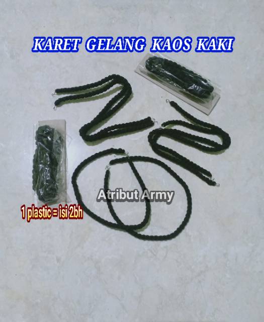 [RP. 20.000 ISI 5 PCS] KARET GELANG KAKI, KARET KAOS KAKI ELASTIS SECURITY SATPAM POLRI POLISI BANSER