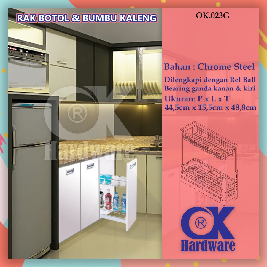 Rak Bumbu Kaleng Rak Botol Drawer Basket OK 023G for Kitchen Cabinet winston PUTZ