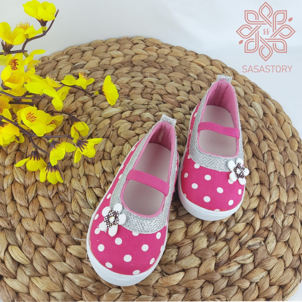 Sasastory Sepatu Anak Slip On Sepatu Anak Perempuan 1 2 3 Tahun Sepatu Polkadot Anak Sepatu Pesta Anak Perempuan Sepatu Karet Anak Sepatu Slip On Anak Cewek FA17