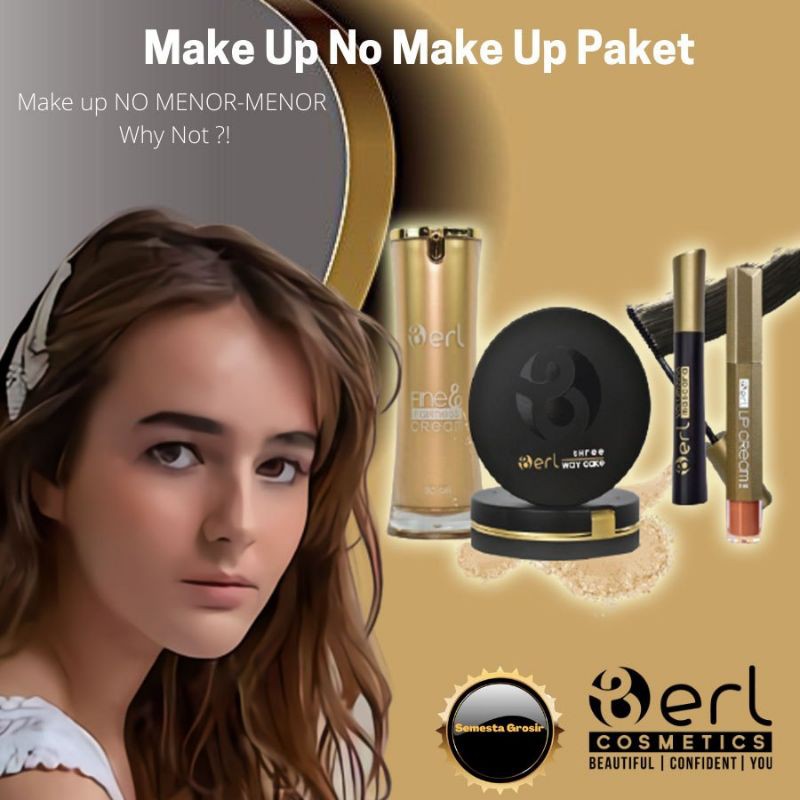 PAKET KOSMETIK MAKE UP MAKEUP WAJAH BERL  COSMETIC B ERL COSMETICS KOSMETIK PAKET COD