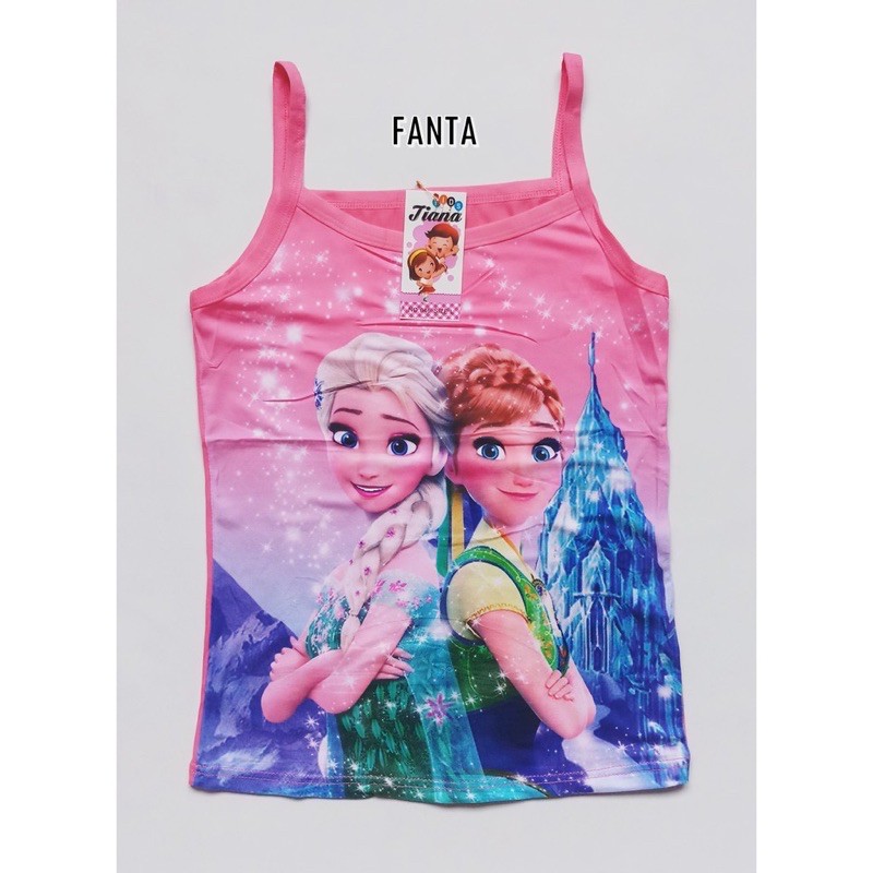 3PCS SINGLET ANAK PEREMPUAN FROZEN / TANK TOP ANAK PEREMPUAN FROZEN / KAOS SINGLET ANAK PEREMPUAN