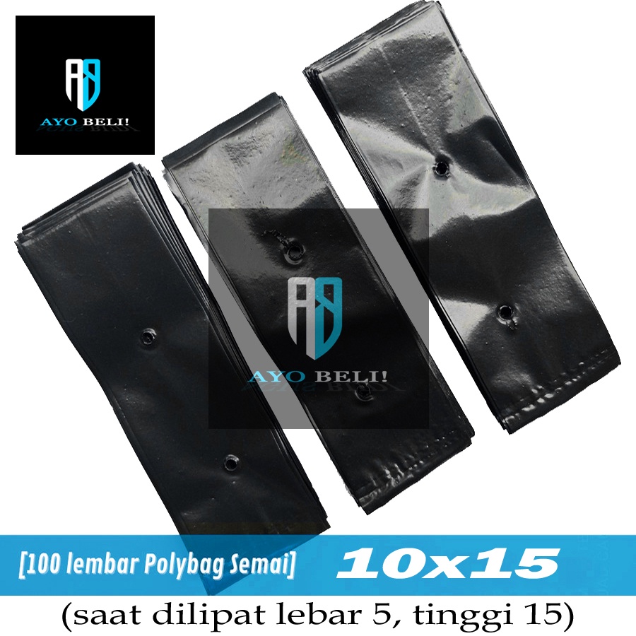 100 Lembar Polybag Semai Kecil 10x15 Polybag Lipat / Polibag / Polibeg / Polibek 10 x 15