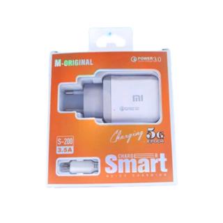FS TC Travel Charger Brand S-200 For Android Casan Merek Branded S200 Kabel Usb micro 3,1A