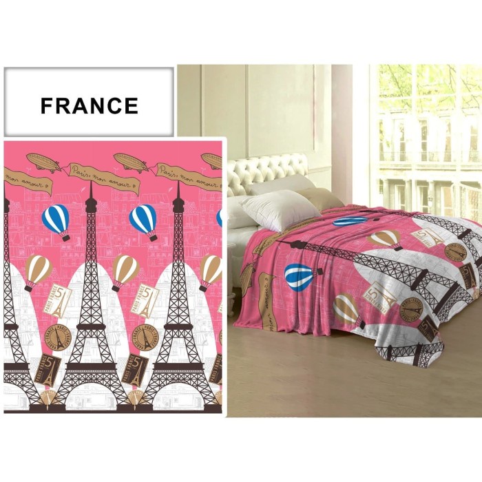 Selimut Dewasa Selimut Lady Rose Terlaris bulu halus uk 160x200 motif France(W1S7) Selimut Tebal Sel