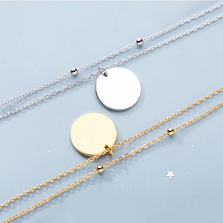 Fashion Alloy Coin Necklace for Women Korea Double Necklace