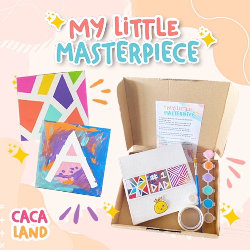 

Paket lukis lengkap / little masterpiece / painting kit kanvas / kanvas lukis / kado anak / paket ulang tahun/ hampers ulang tahun/ birthday hampers