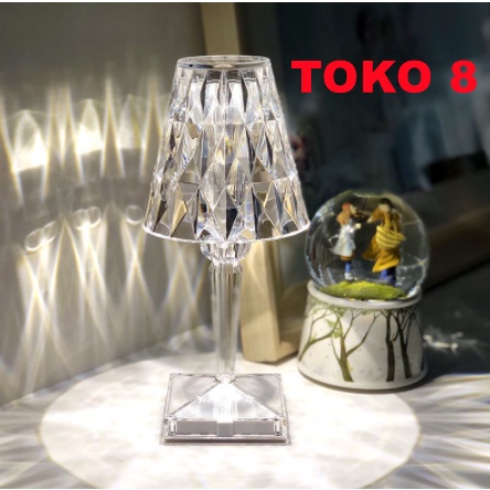 LED DESK LAMP AESTHETIC LAMPU TIDUR CRYSTAL LAMPU MEJA USB RECHARGEABLE AKRILIK LAMPU DEKORASI HADIAH LAMPU