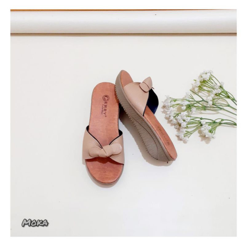 SANDAL KULIT WANITA HEELS 3 CM MURAH BAGUS KULIT SAPI PAPIRUT GARUT