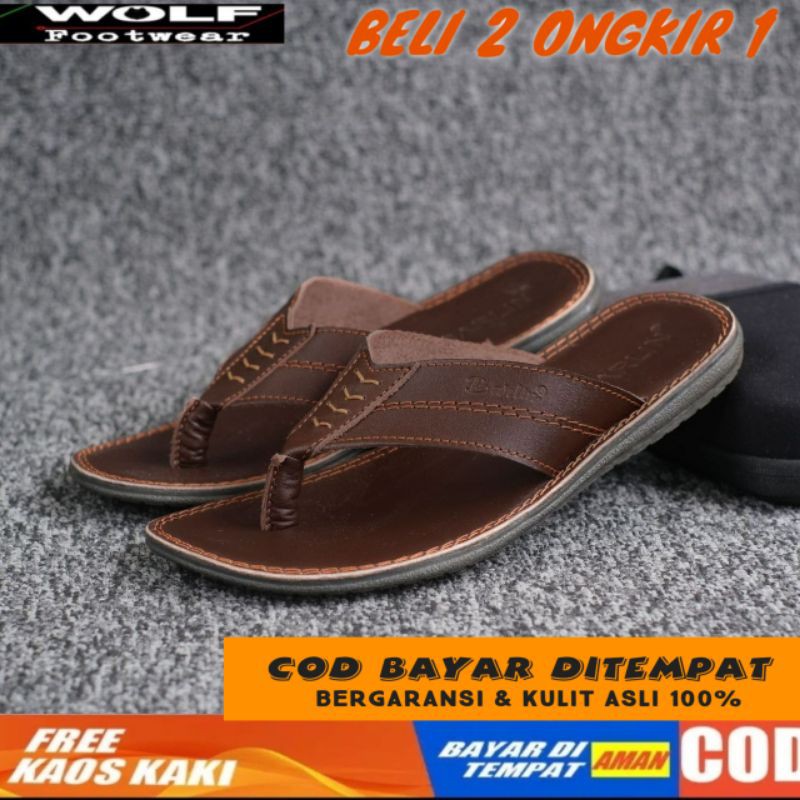 Sendal Kulit Casual Kasual Sandal Jepit Pria Cowok Dewasa Original Asli Murah Terbaru 2021 S21