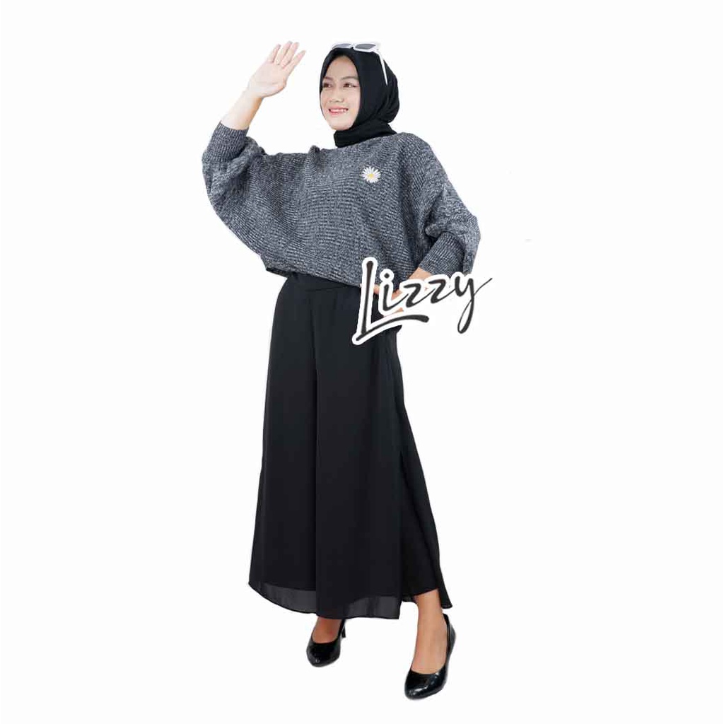 Lizzy - SWEATER BATWING TWIST BORDIR DAISY PREMIUM