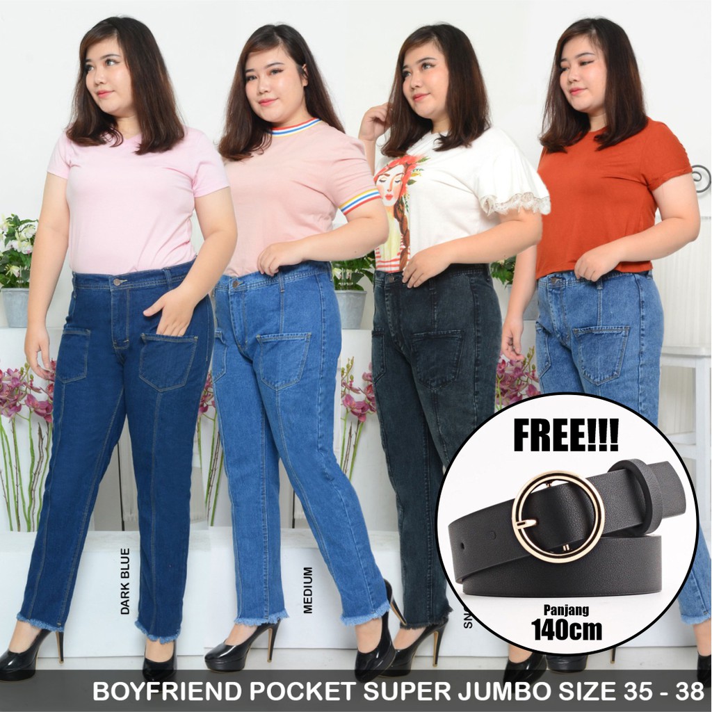 (FREE RINGBELT) BOYFRIEND POCKET JUMBO BF KANTONG SUPER JUMBO 35 - 38