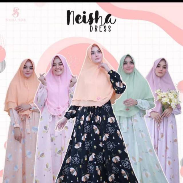 Neisha Dress by Sheika hijab | Gamis Set | Dress Syar'i | Dress Kekinian | Baju Branded