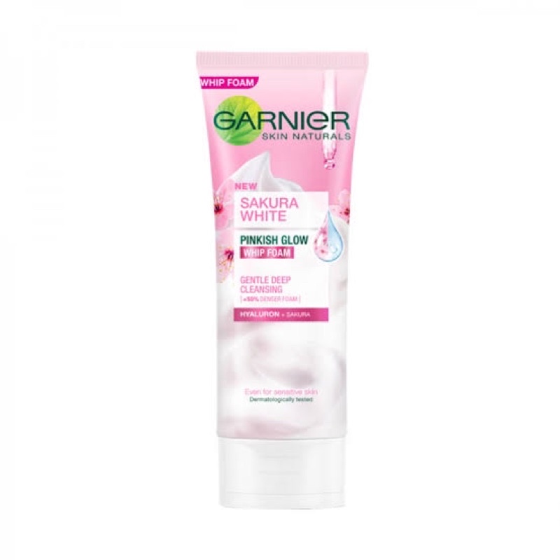 BISA COD - Garnier Sakura Glow Cleanser Whip Foam Skin Care - 100 ml x 3 pcs (Pembersih Wajah)