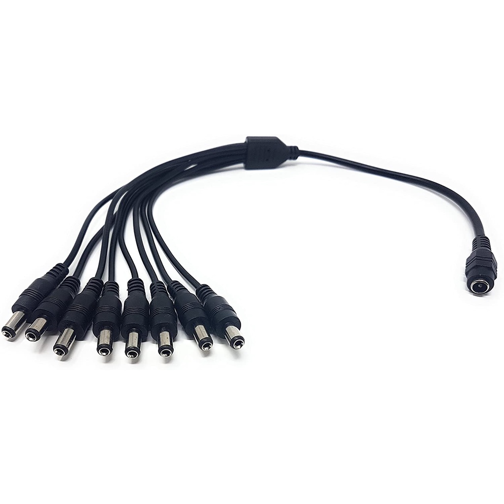 Kabel Jack DC Adaptor Cumi Cabang Splitter 8 Untuk CCTV - LED - DLL