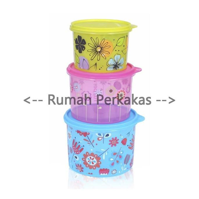 Tupperware Daisy Canister Toples bermotif 3pcs