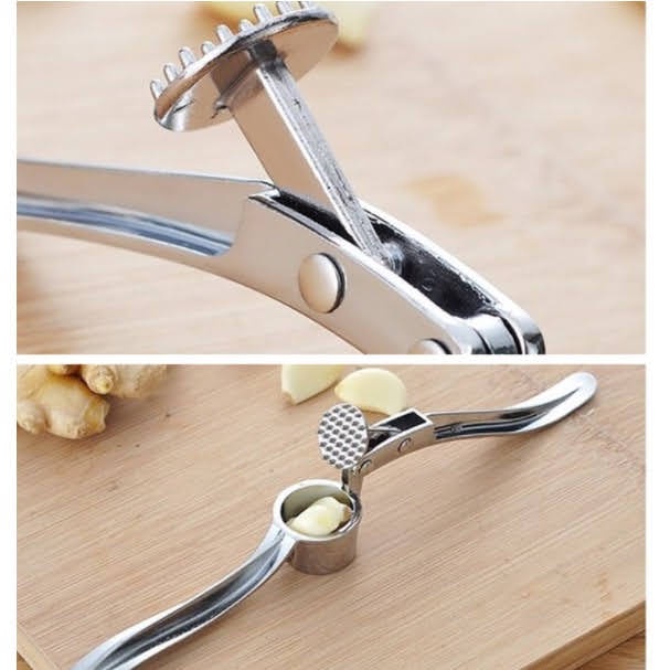 Easy Stainless Steel Garlic Pressure / Alat Penghancur Bawang Manual Dengan Tangan Gepres Penggepres Penggerus Pelembut Penekan Tekan Penghalus Bawang Putih Dapur Garlic Presser