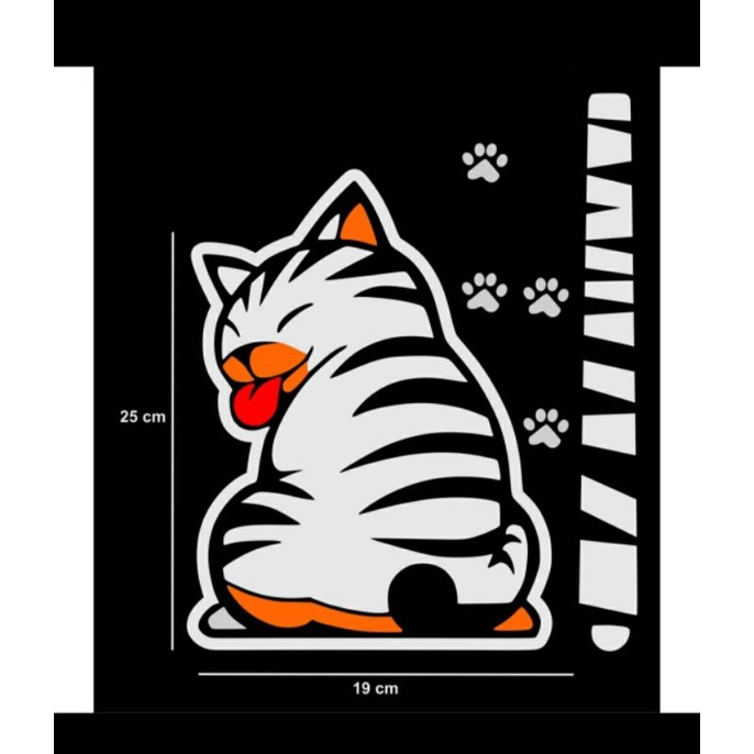 cuthing sticker kucing kaca belakang semua jenis mobil