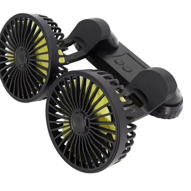 Diskon Terlaris Kipas Angin Mobil yundai4&quot; Ganda Fan Swing / Muter 12 - 24 Volt