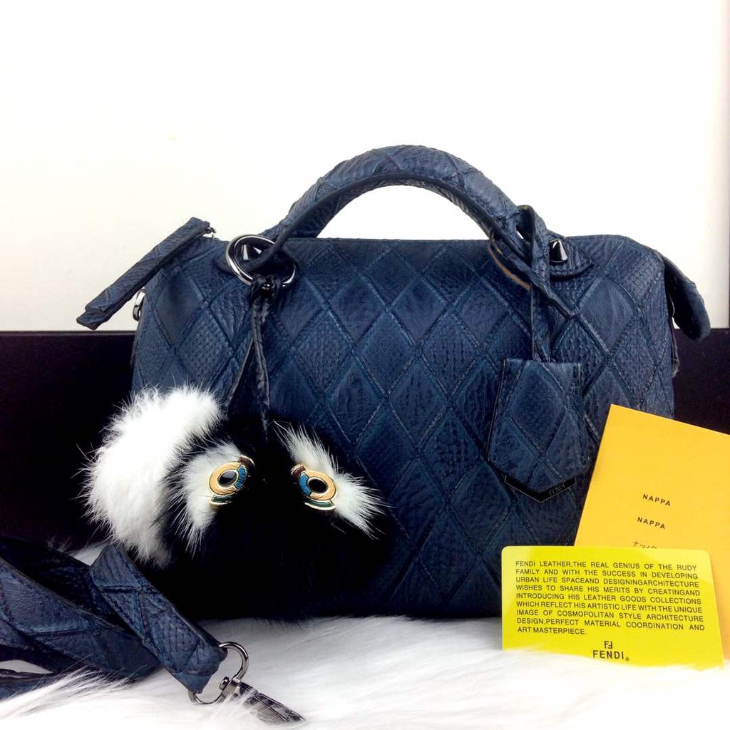 Ready Stock Hand Bag FENDI Boston By The Way with Squirrel Charm-7037