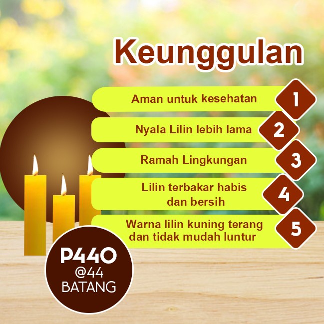 Lilin Batang Sembahyang Sukhavati P440 Kuning