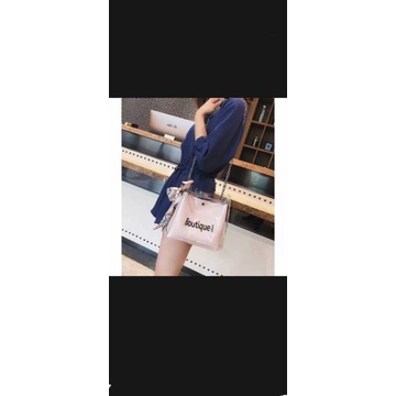 tas selempang wanita/Tote jelly bag transparan import