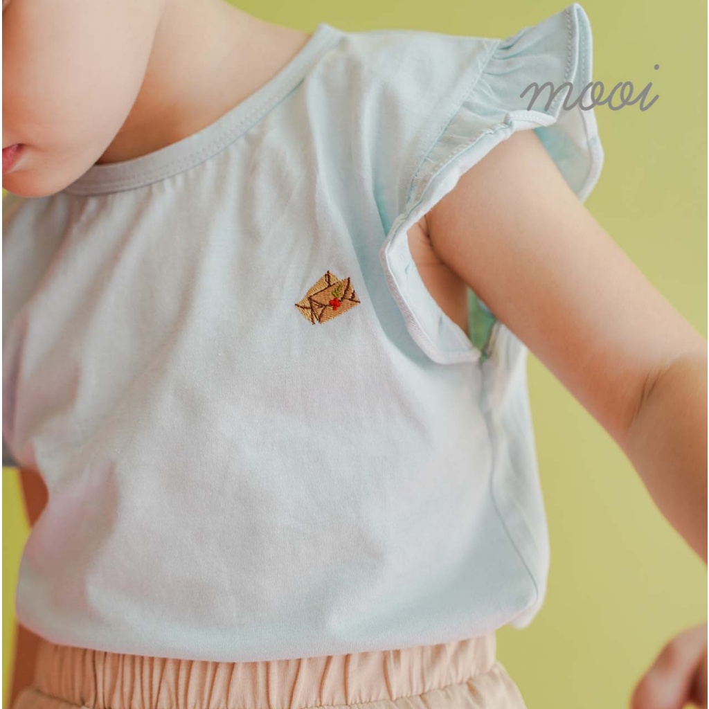 Mooi Emiko Ruffle Top 1-5 Tahun Atasan Ruffle Anak Perempuan Lucu CBKS P10