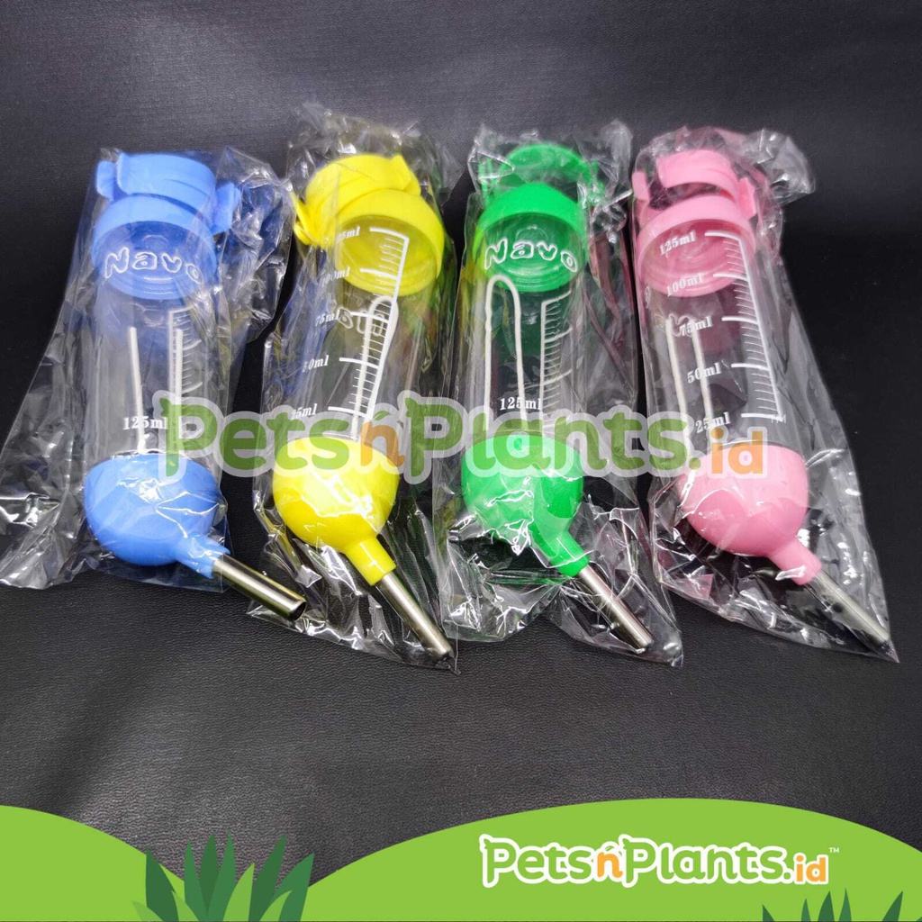 Tempat Minum Botol Hewan Plastik DRINKING BOTTLE Hamster Kelinci Anjing Kucing NAVO 125 ML