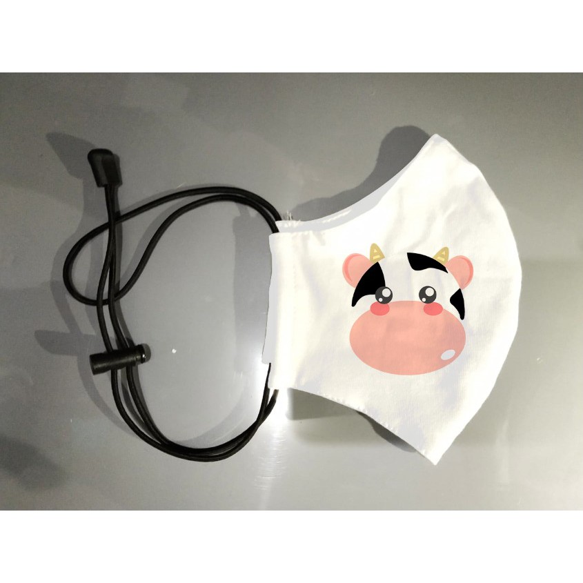 Masker Custom Masker Kain 2 Lapis Satuan Bebas Gambar Hitam Putih