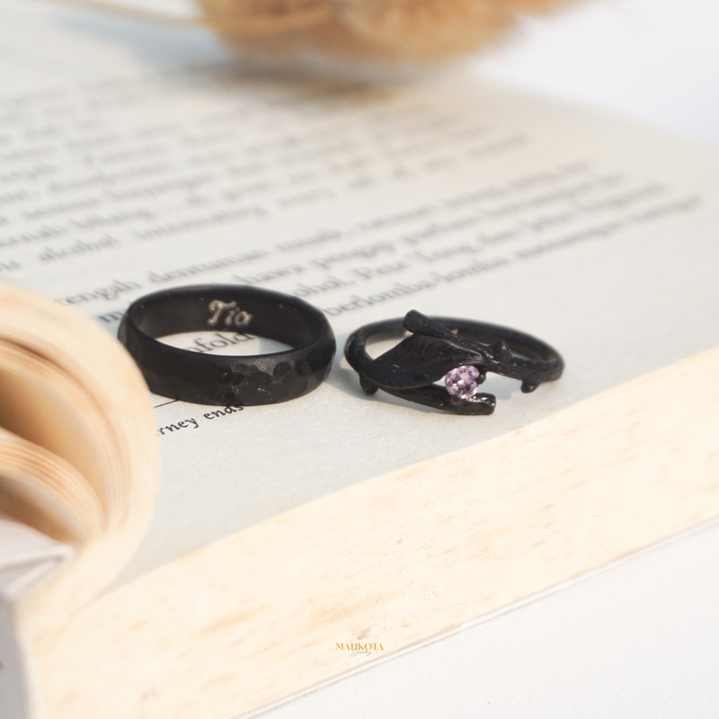 FREE KOIN EMAS 999% - CUSTOM BLACK RUSTIC RING EMAS PALLADIUM 22K