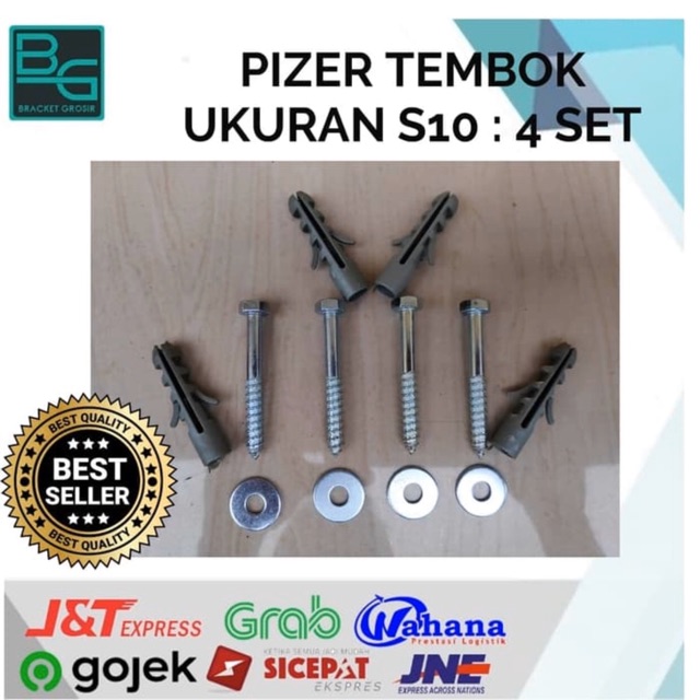 BAUT TEMBOK PISCHER/piser BRAKET 4 PCS