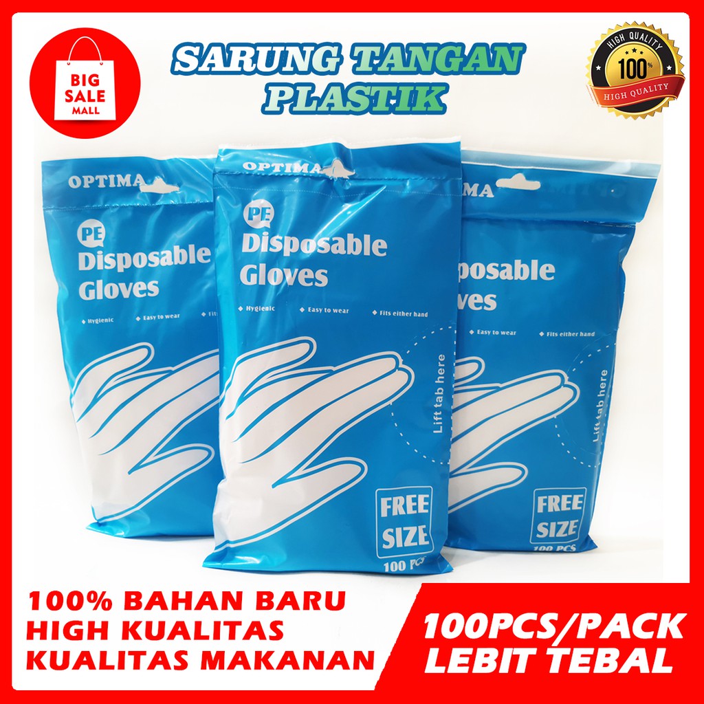 SARUNG TANGAN PLASTIK PE ISI100PCS