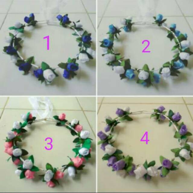 Senada Victory Mahkota Bunga Flower Crown Bridal Shower Bando Bunga