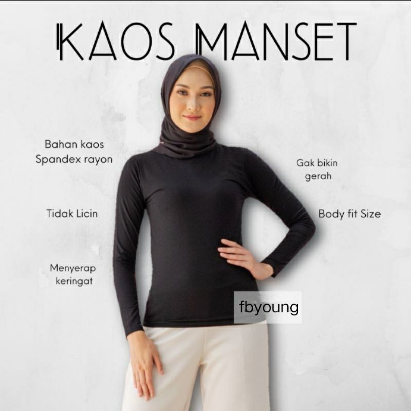 Manset Kaos / Manset Baju / Manset Polos / Manset Sablon Logo DTF / Manset Lengan Panjang / Inner Ba