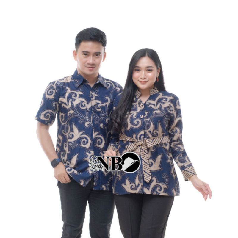 Baju Atasan Batik Couple Pria Wanita Baju Atasan Kantor Terbaru NB M L XL XXL