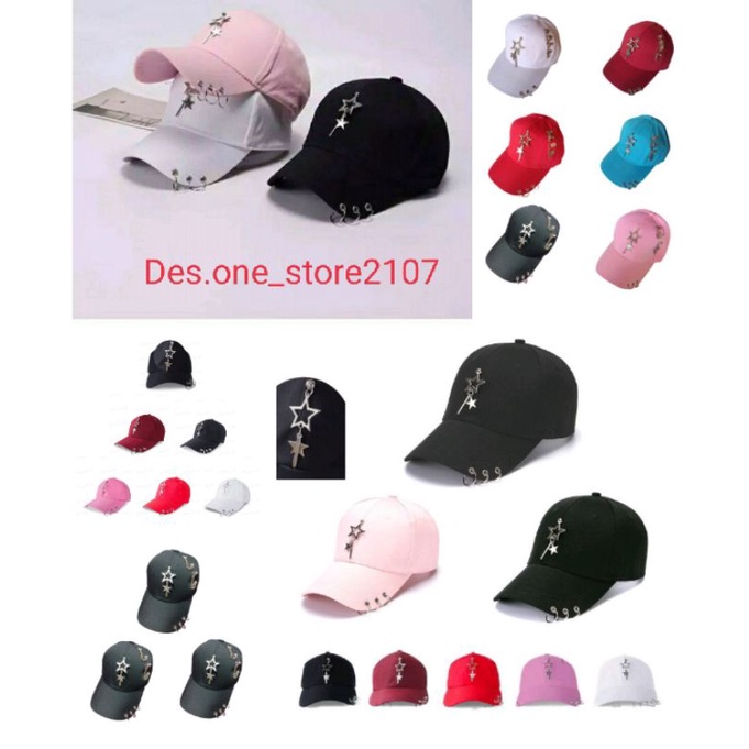 topi cincin gantungan bintang  topi anting bintang  topi Baseball ring anting