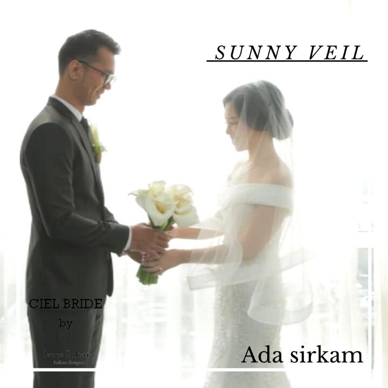 sunny veil kerudung pengantin modern minimalis soft tulle tile lembut