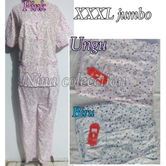 Baju Tidur Piyama Dewasa Wanita Jumbo Kembang