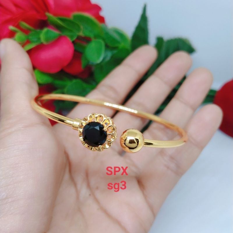 Gelang Tangan Fleksibel Bangle Wanita Titanium Xuping Perhiasan Aksesoris Lapis Emas Anti Karat