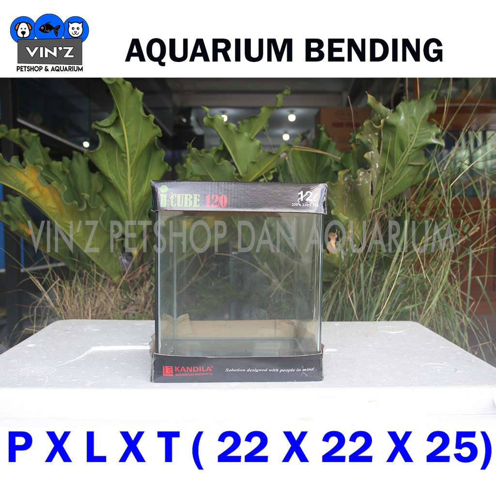 Aquarium Kandila ICUBE 120 Bending Tanpa Sambungan 12L