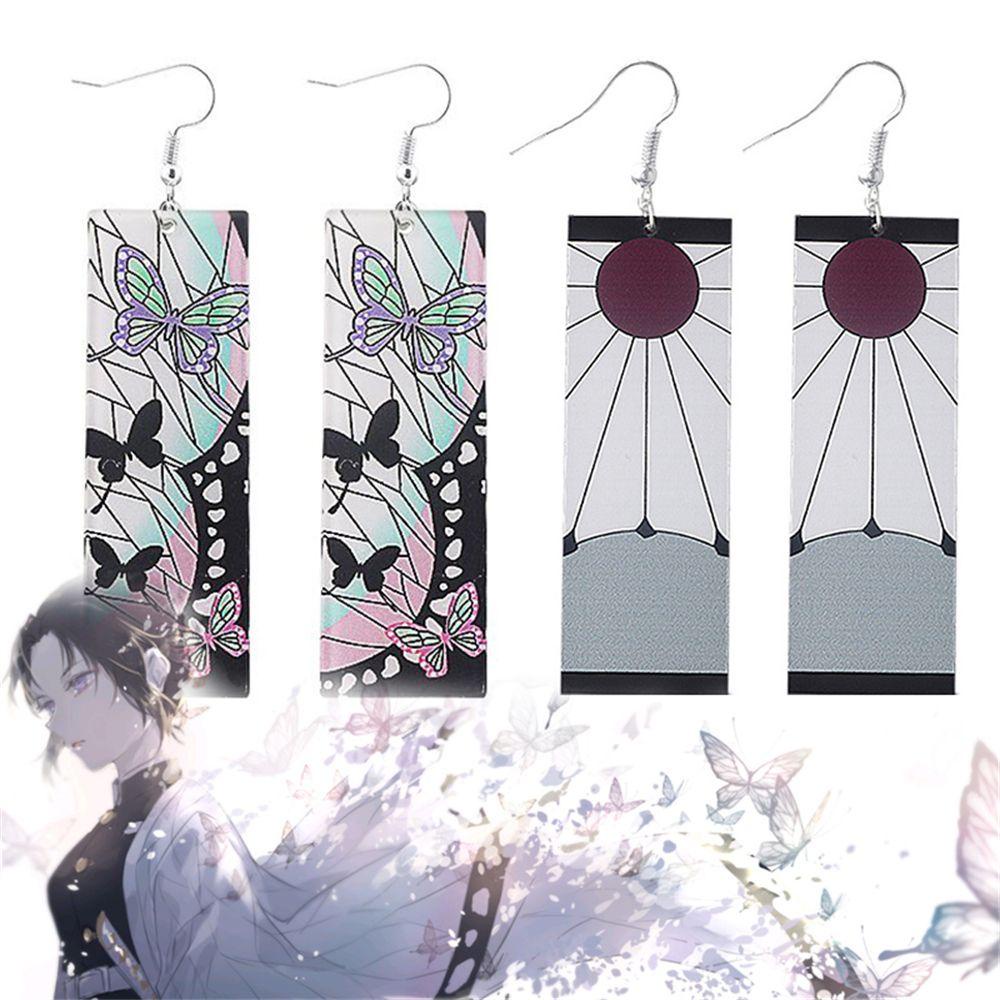 R-flower Drop Earrings Perhiasan Kartun Ear Studs Tsuyuri Kanawo Aksesori Cosplay Anime