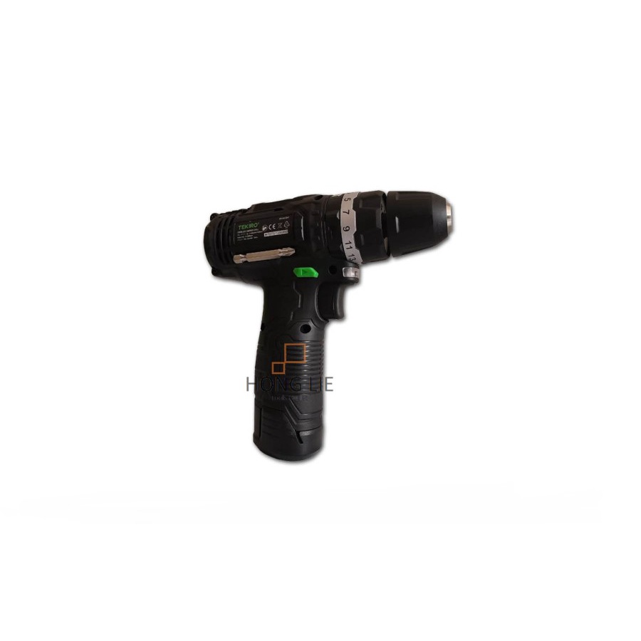 TEKIRO CV Cordless Bor Beton Besi Kayu 10mm 12V Hammer Drill